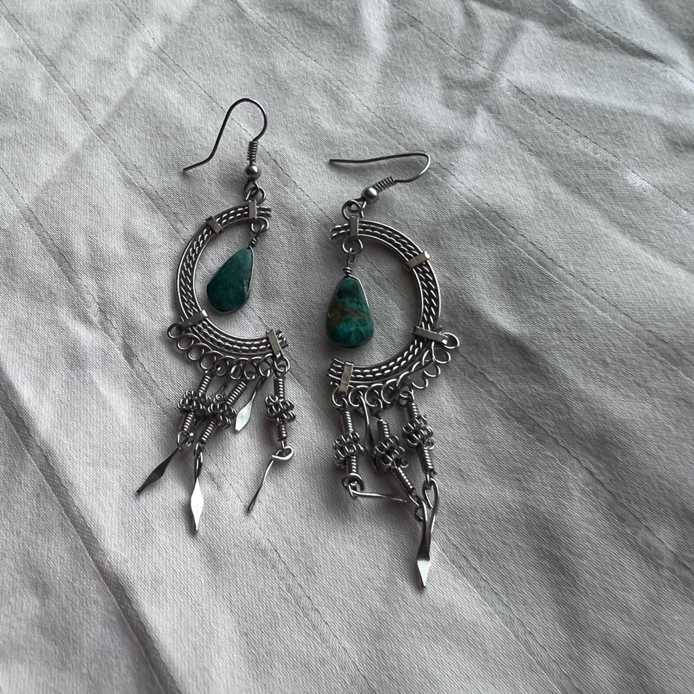 Ren Faire - Festival - Boho Dangle Earrings - Silver Tone